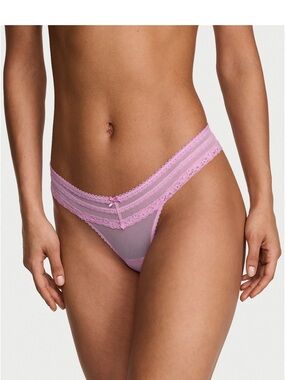 Victoria's Secret  Lace-Trim Sheer Thong
